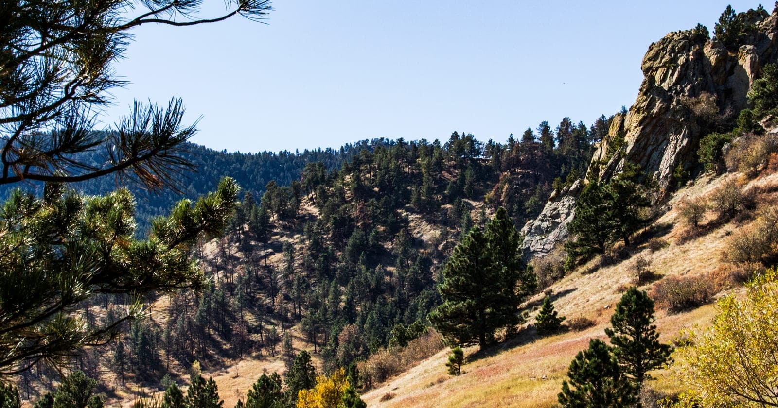 The Mount Sanitas ridge above Boulder on a clear Front Range afternoon.
